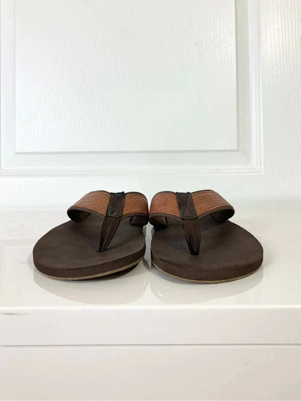 DOCKERS Sandals Men 10 Brown Flip-Flops Thong Slip-On